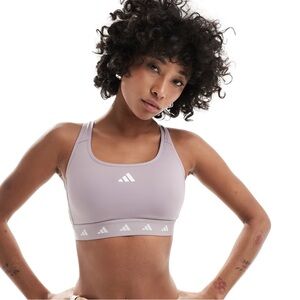 Adidas Powerreact Medium-Support Bra Dusty Lilac Size Med NWT w Imperfection.